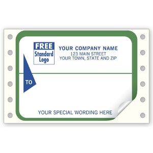 1287 - Continuous Mailing Labels, Green & White