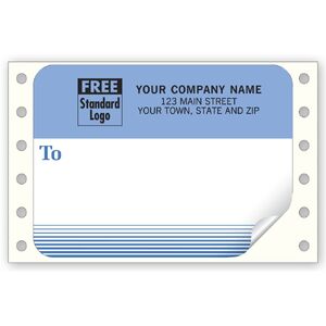 1290 - Continuous Mailing Labels, Blue & White