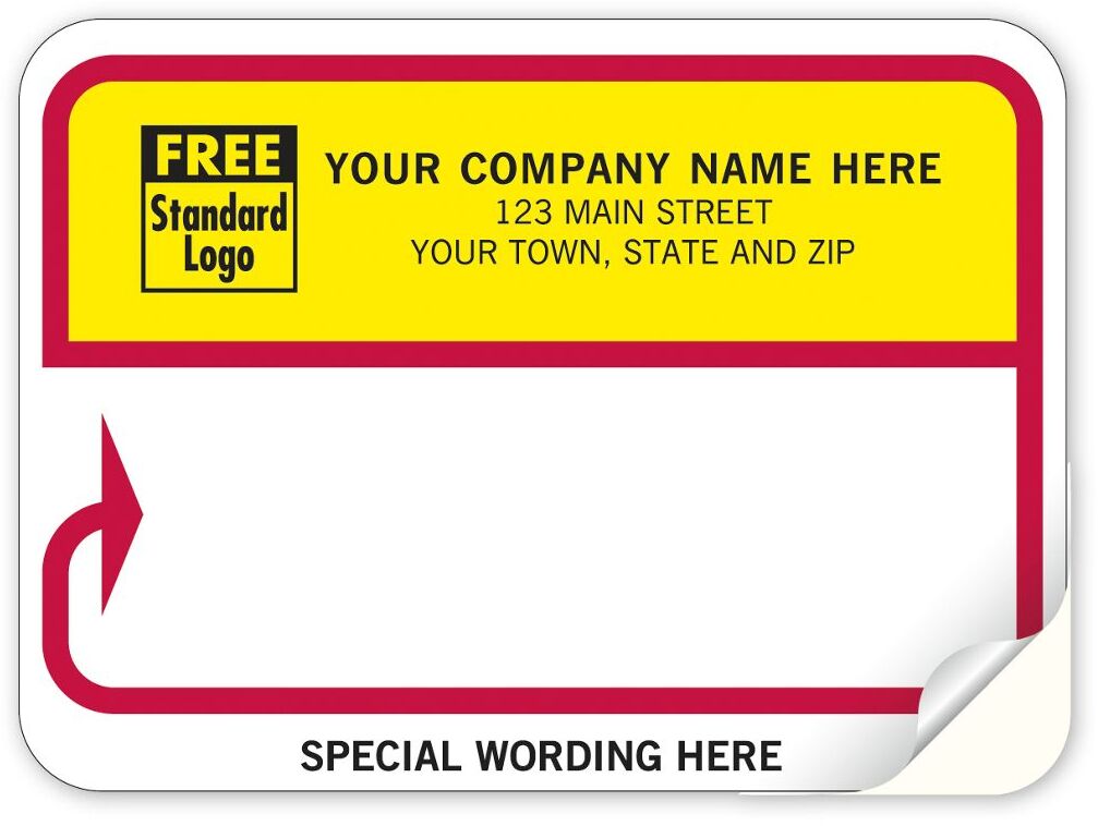 D213 - Continuous Mailing Labels, Red & Bright Yellow