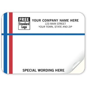 D216 - Continuous Mailing Labels, Blue & Red Lines