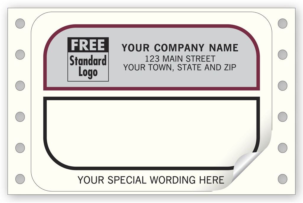 9374 - Continuous Mailing Labels, Gray & Red