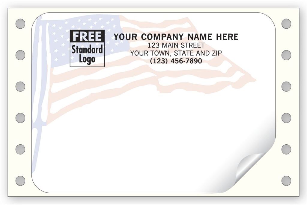 12780 - Continuous Mailing Labels, American Flag