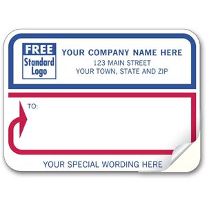 74 - Padded Mailing Labels, Red & Blue