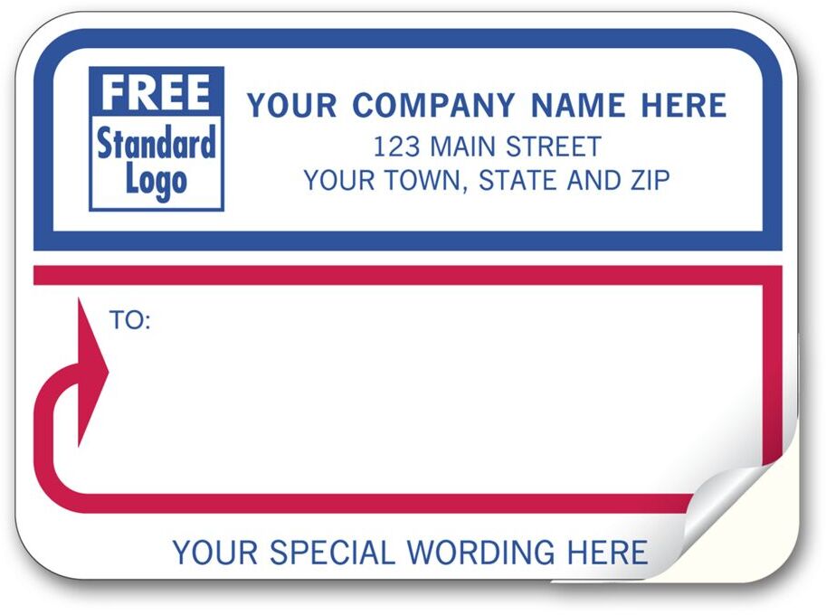 74 - Padded Mailing Labels, Red & Blue