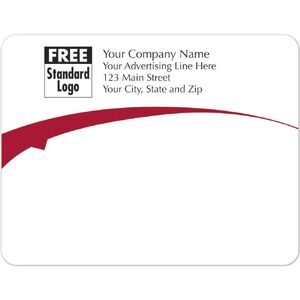 Custom mailing labels with red arch