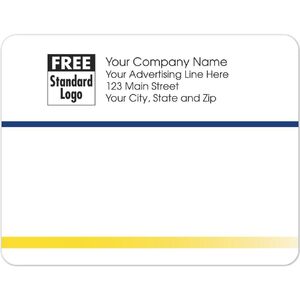 Navy blue and yellow stripes mailing labels