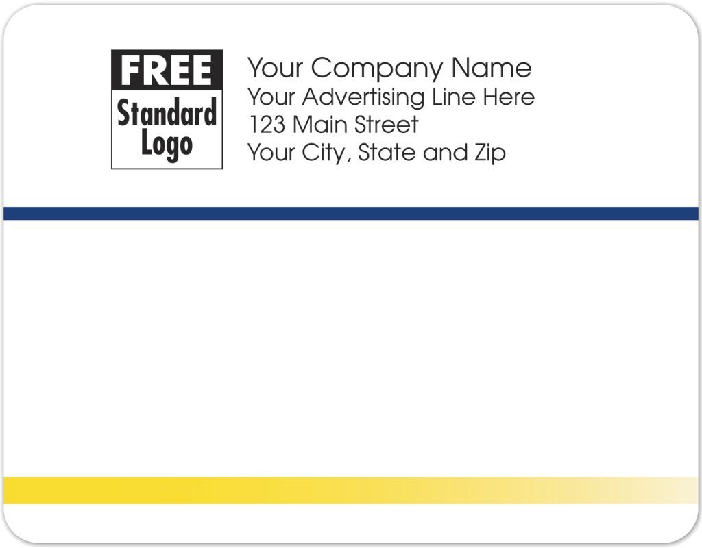 Navy blue and yellow stripes mailing labels