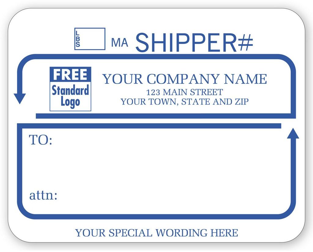 1546B - Customized UPS Labels, Blue, Padded