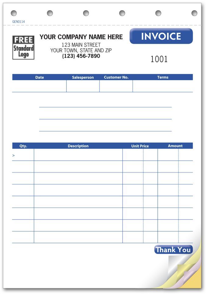 Compact Invoice with Copies