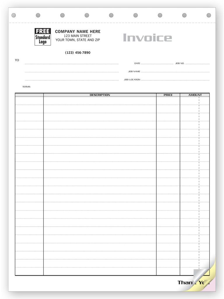 209 - Job Invoices, Carbonless Paper