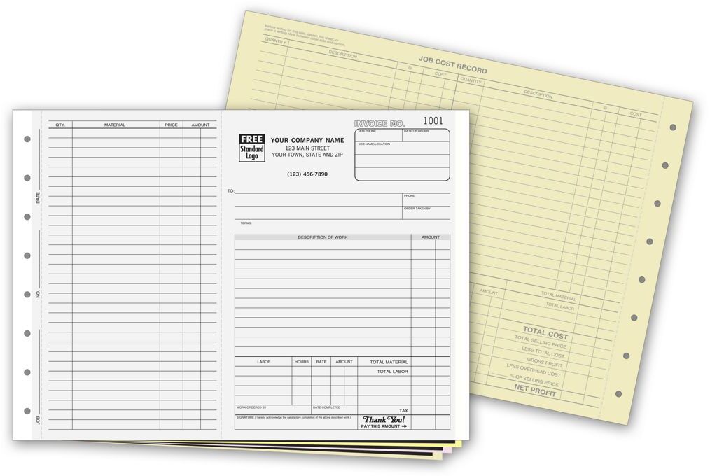 245 - Horizontal Carbon Copy Invoices