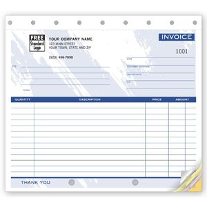 108T - Compact Carbonless Invoices with Color Background