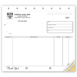 107 - Compact Carbonless Invoices, Unlined