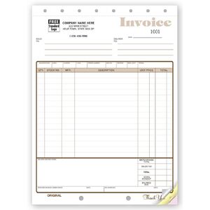 117 - Custom Printed Appliance or Furniture Invoices