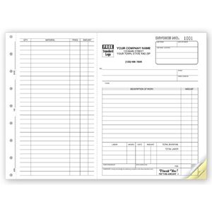 6545 - Custom Printed Horizontal Carbonless Job Invoices