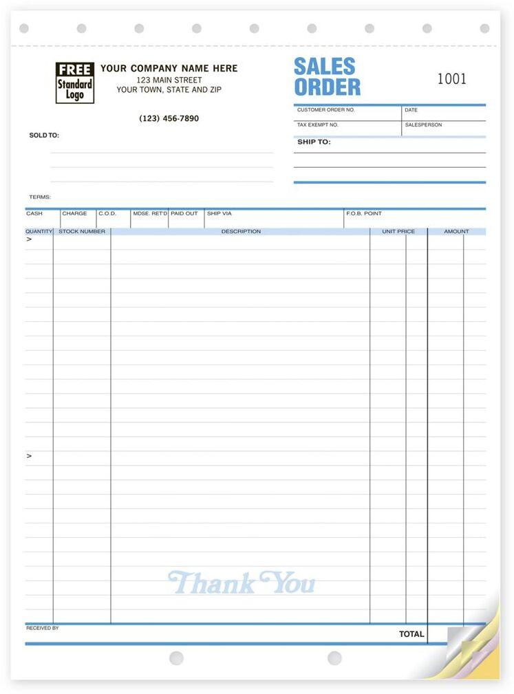 53 - Sales Order Forms - COD, Ship Via and FOB Sections