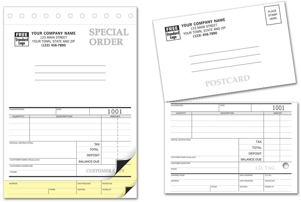 86 - Special Order Forms with Postcards