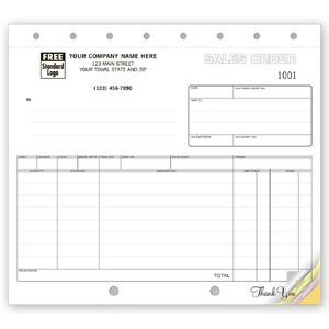Personalized Compact Sales Order Forms