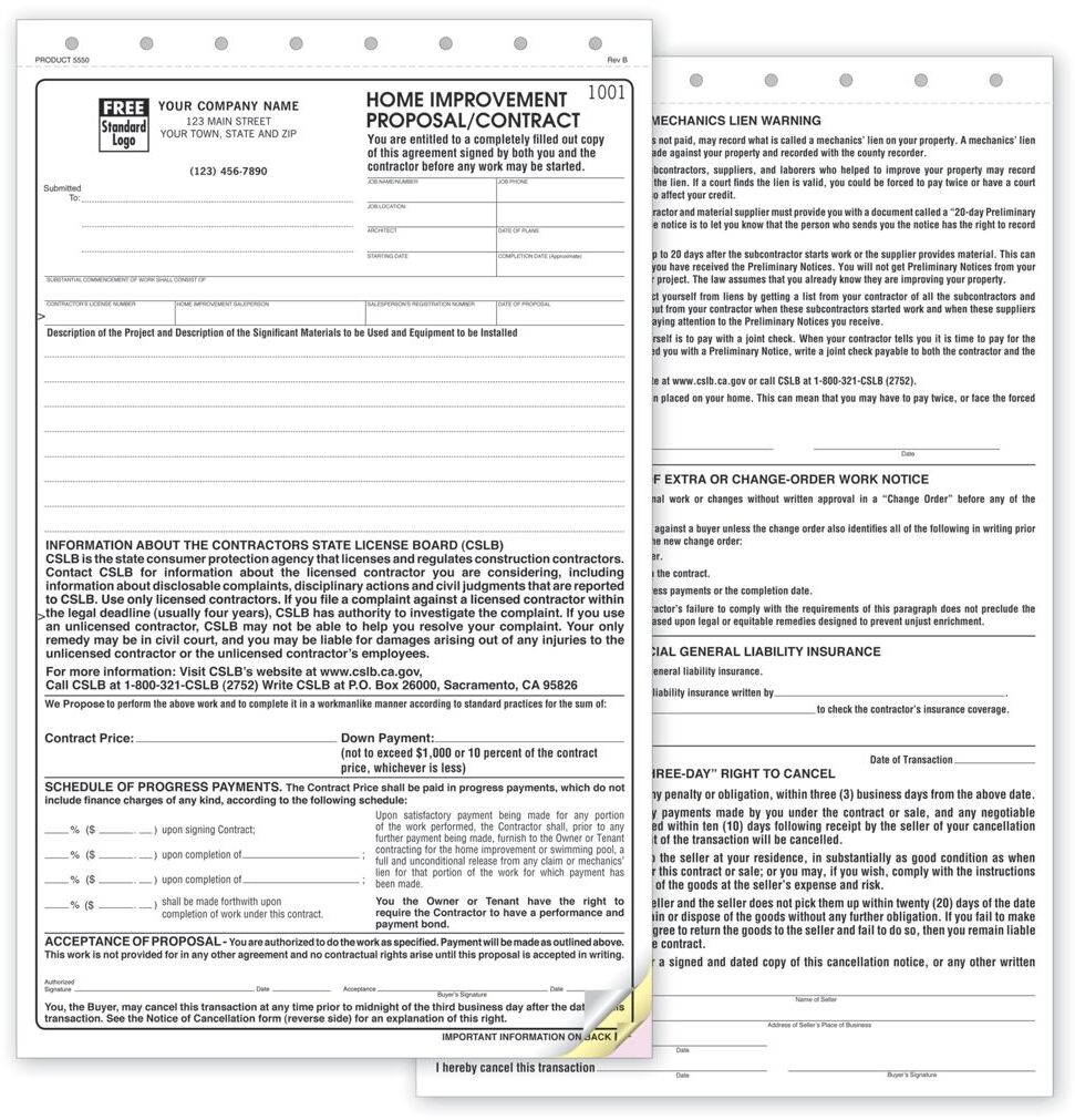 5550 - Triplicate California State Proposals