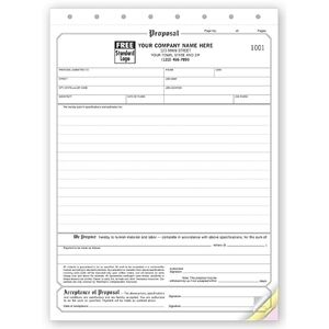 118 - Triplicate Proposals, Carbonless Format