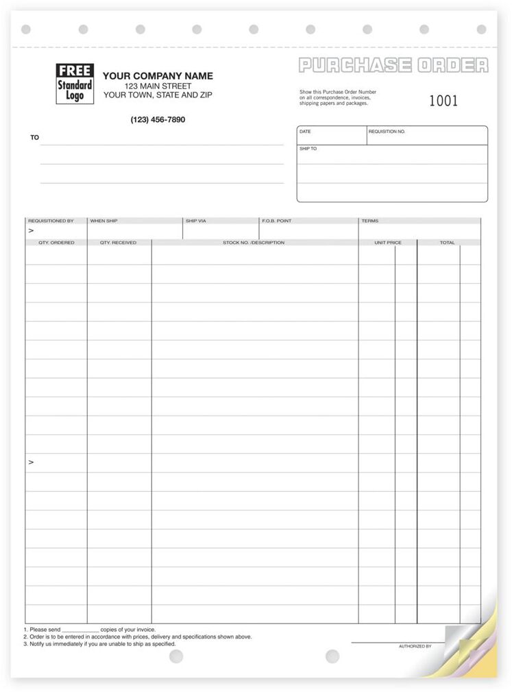 92 - Custom Printed Carbonless Purchase Orders