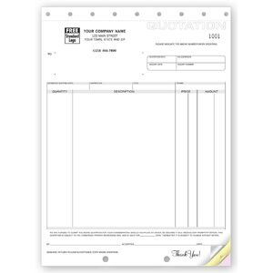 290 - Custom Printed Quotation Forms with Copies