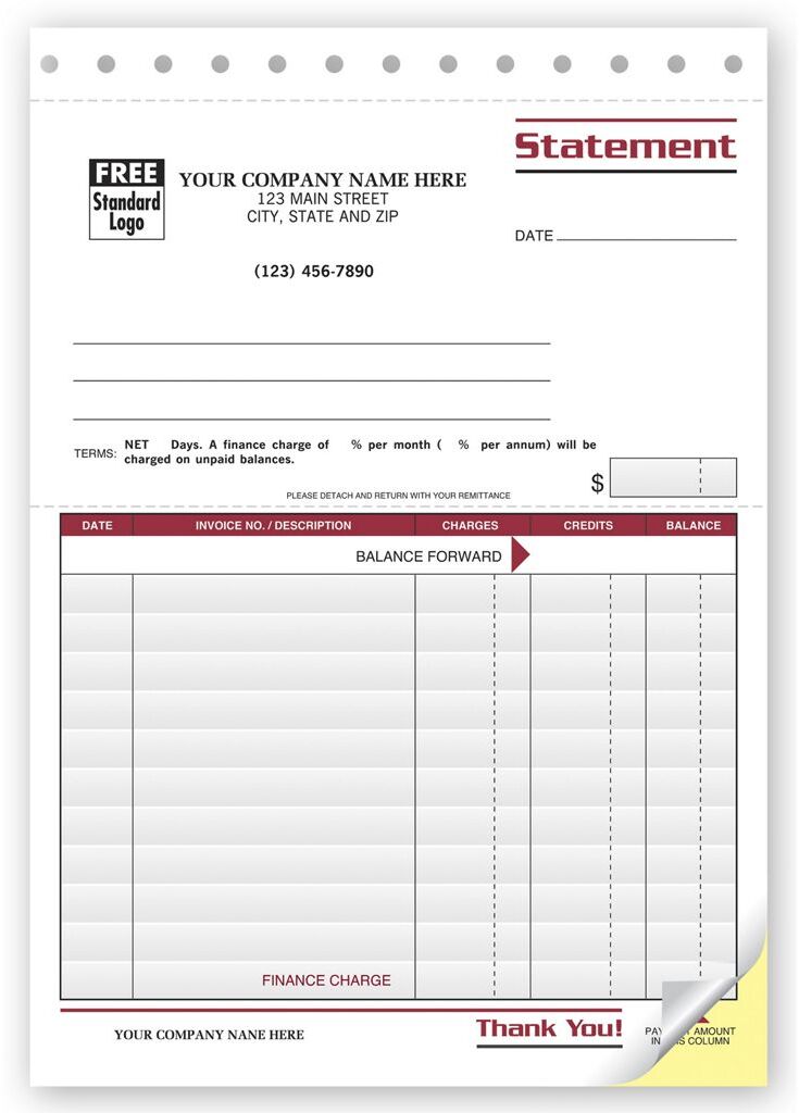 4506 - Finance Charge Statements, Custom Printed