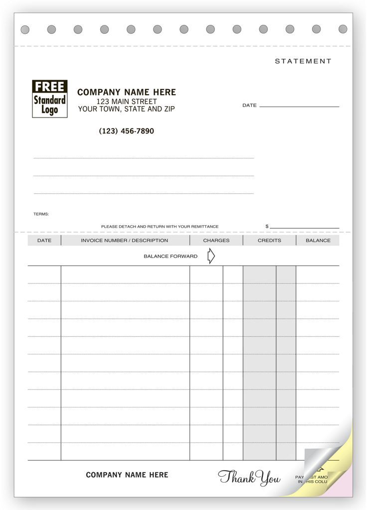 100 - Custom Printed Carbonless Statements