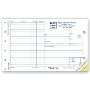 213 - Carbonless Work Orders, Side Stub