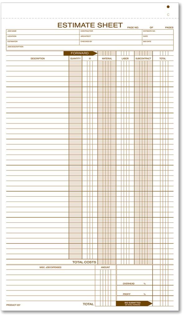 237 - Estimate Pads