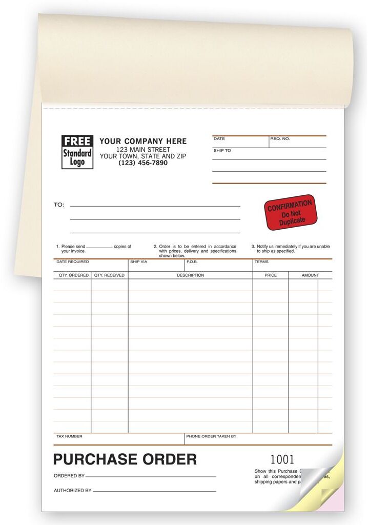 87 - Purchase Order Books with Confirmation Labels