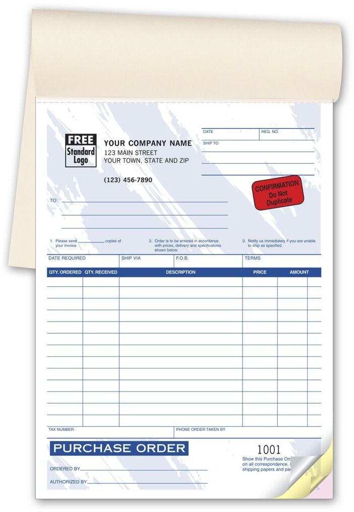 87T - Custom Printed Purchase Order Books