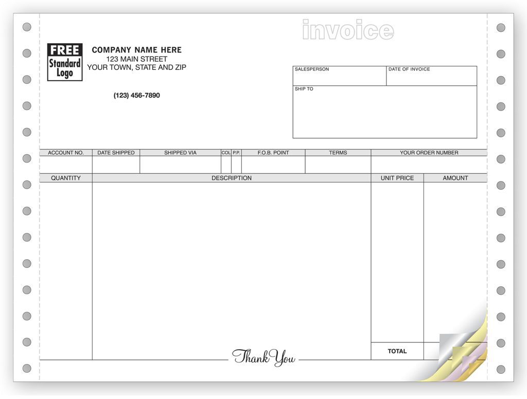 9040 - General Compact Continuous Invoice