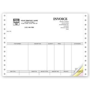 13023 - Personalized Triplicate Continuous Invoices