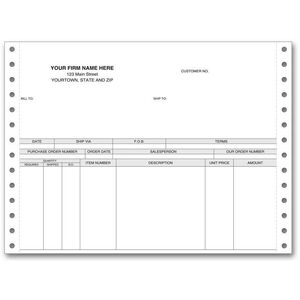 7" Long Continuous Invoices