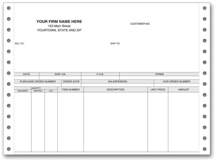 7" Long Continuous Invoices