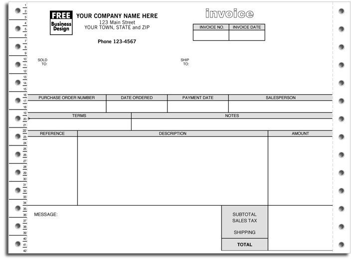 13175 - One-Write Plus Continuous Service Invoices