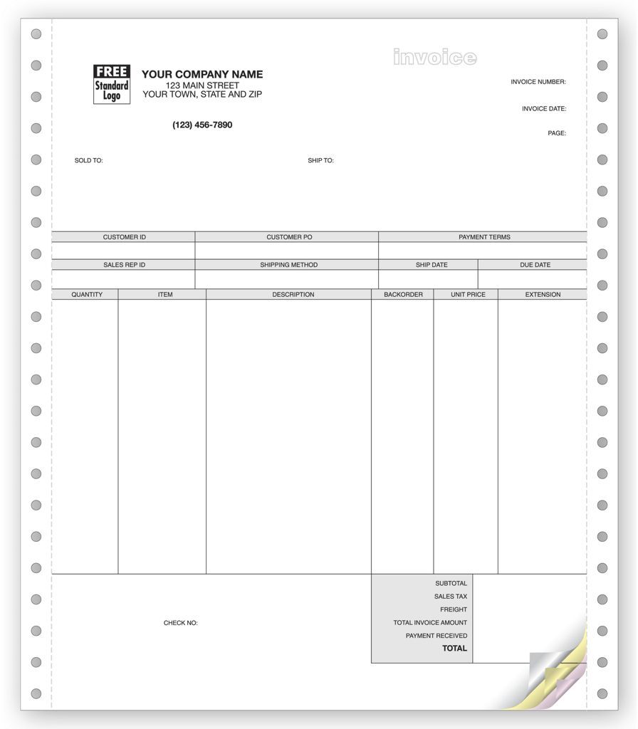 13477 - Continuous Product Invoice for Peachtree