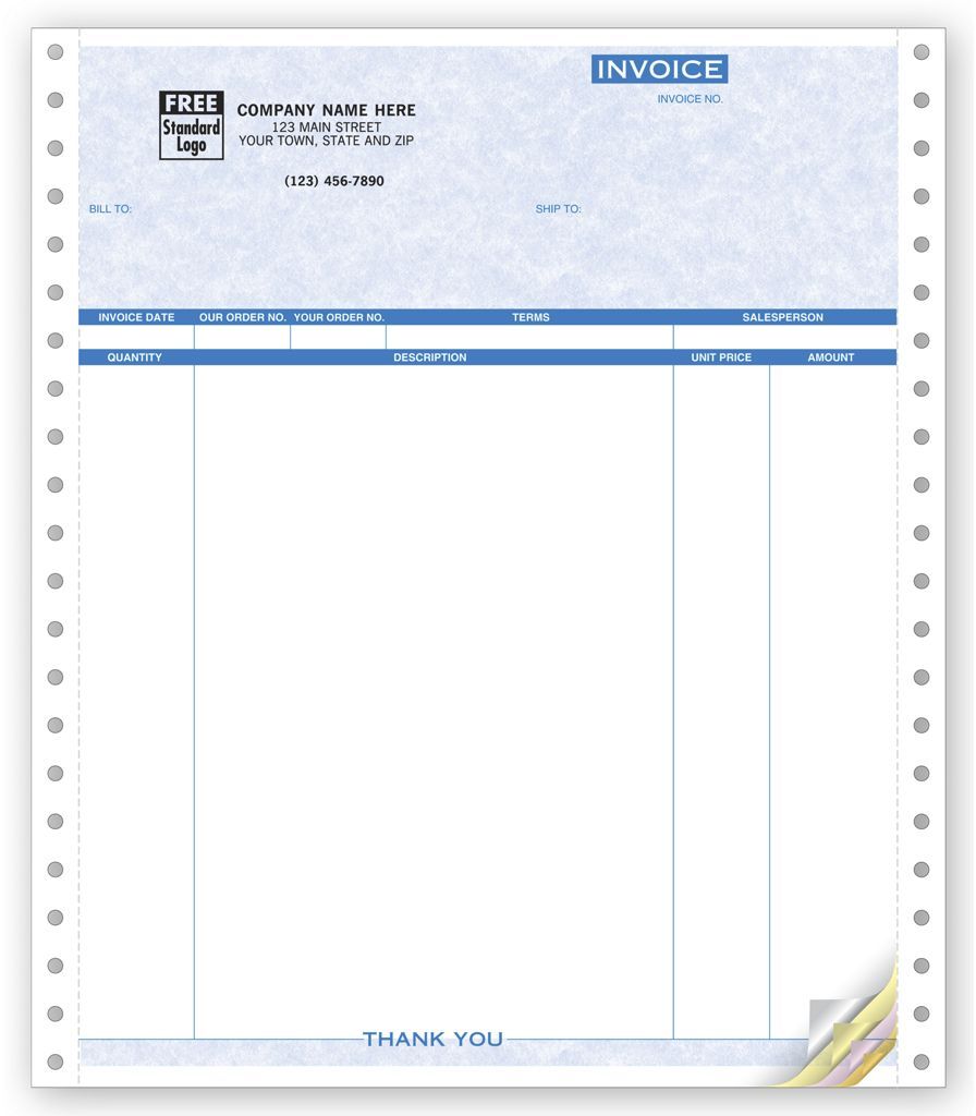 9059G - Continuous Invoices - Four Columns