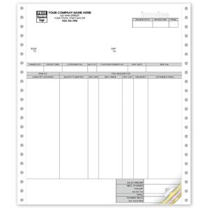 General Invoice for RealWorld Software, Compatible with Dot Matrix Printer