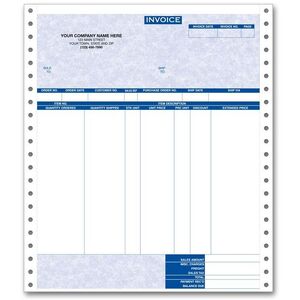 9190G - General Continuous Invoices for RealWorld - Parchment Background - Pin Feed Format