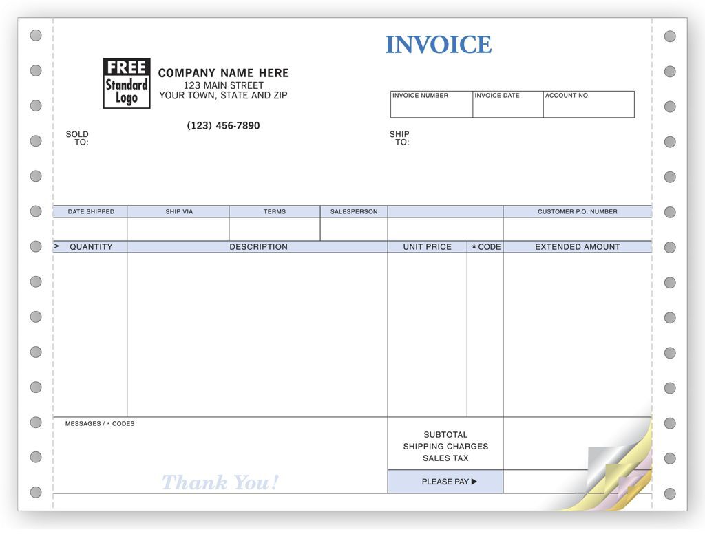 9206 - Compact Continuous Invoice, 4-Part