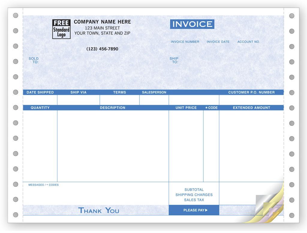 9206G - Compact Dot Matrix Invoices - Parchment Color Background