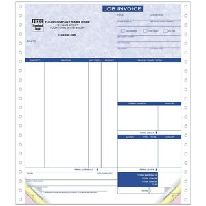 9251G - Continuous Job Invoices - Parchment Color Background