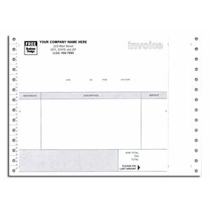 9296 - Continuous Non-Inventory Invoices for Clip, Quadruplicate Format