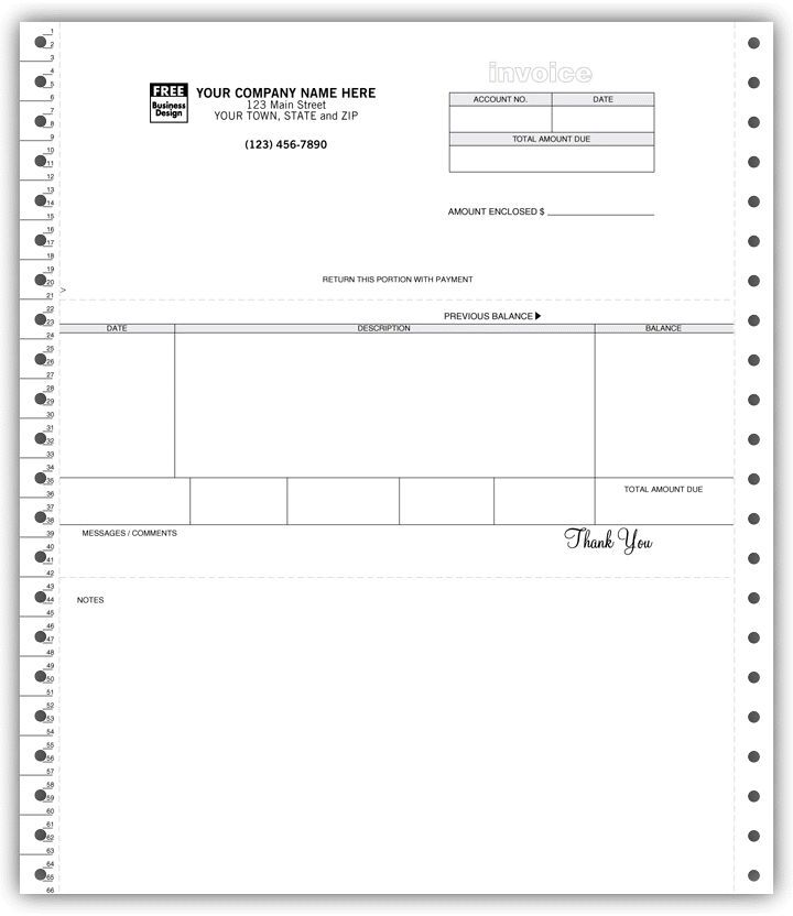 Custom Continuous Invoices