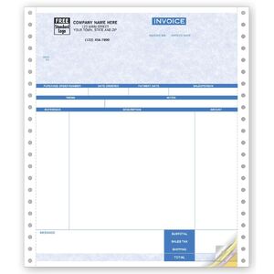 13189G - Continuous Service Invoice for One-Write Plus with Parchment Color Background