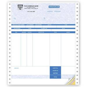 13190G - Continuous Inventory Invoices for One-Write Plus - Parchment Color Background