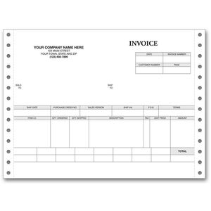 7" Retail Invoice for Pin Feed Printers