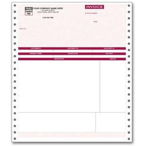 Service Invoice for Peachtree, Parchment Background, for Dot Matrix Printer